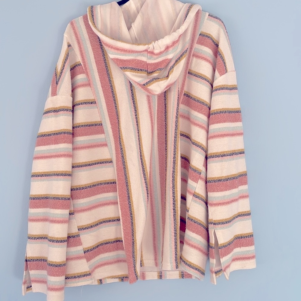 ROXY Hooded Striped Sweater. Medium - Picture 4 of 5